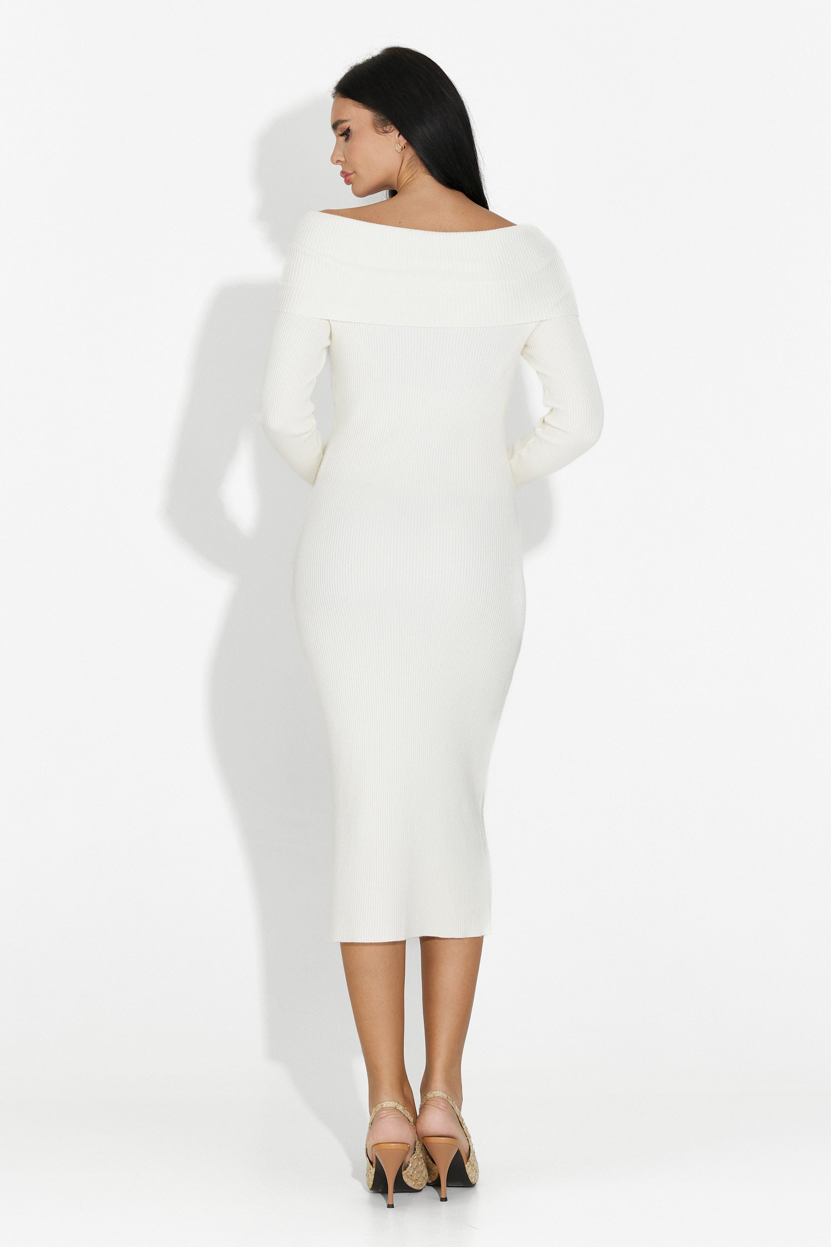 Rochie dama midi bej Velana Bogas