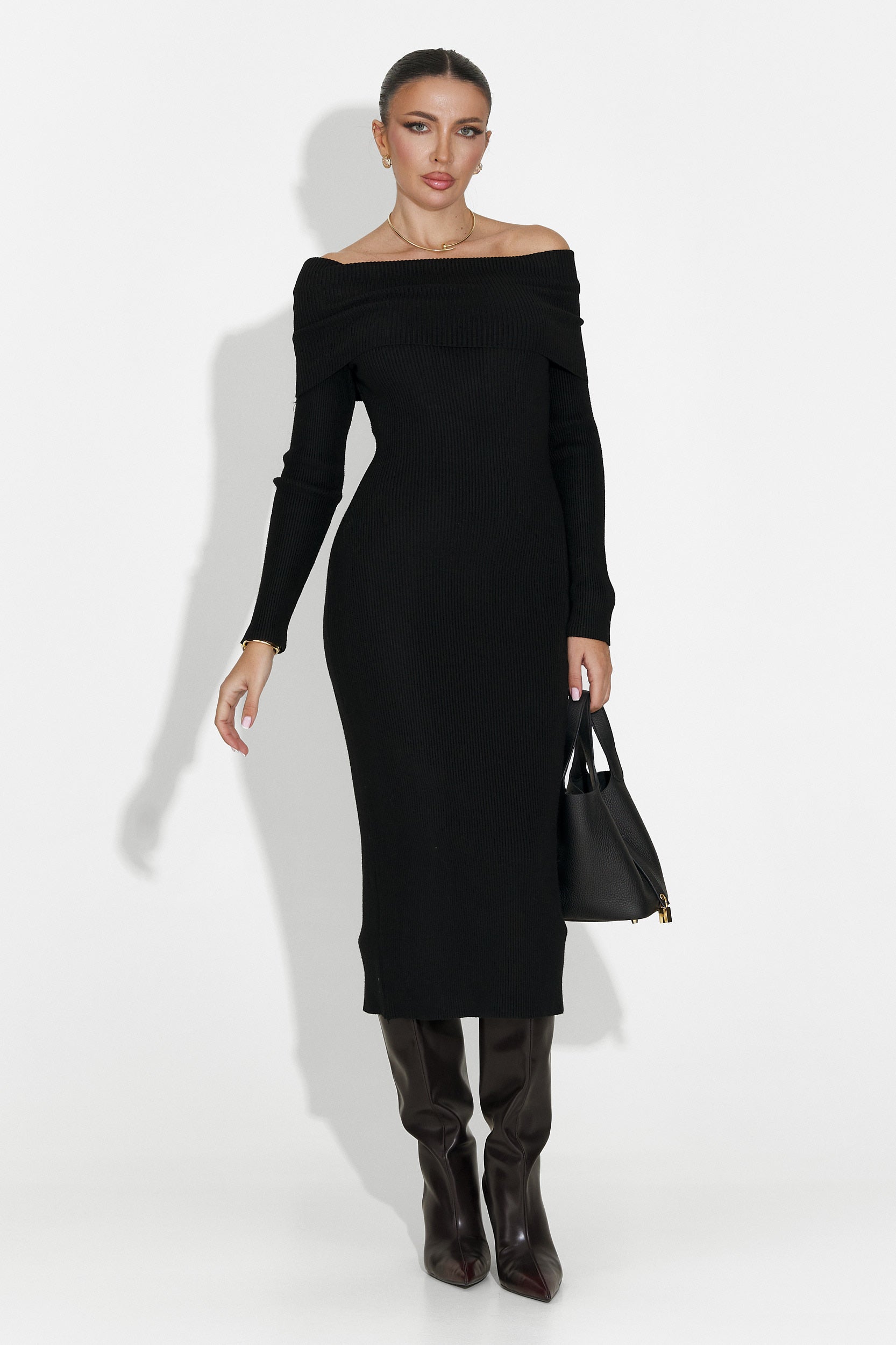 Rochie dama midi neagra Velana Bogas