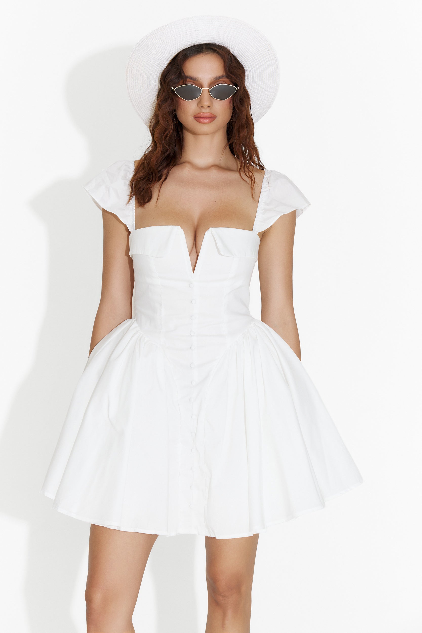 [Resigilate] Rochie dama scurta alba Blush Bogas