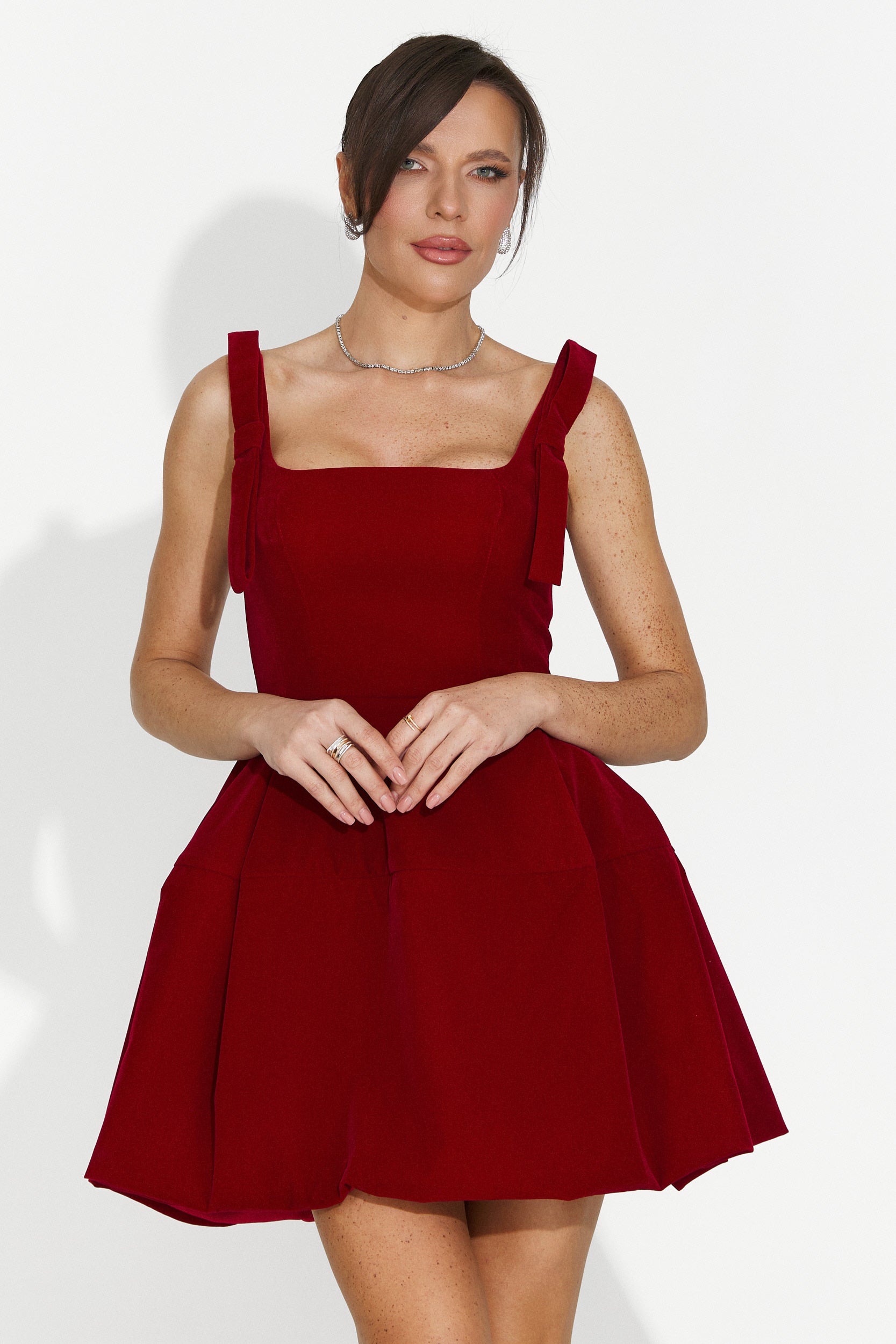 Rochie dama scurta rosie Narcisia Bogas