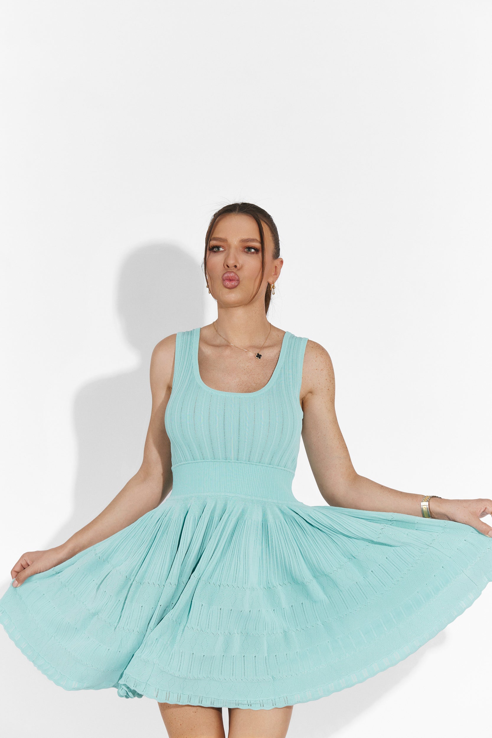 Rochie dama scurta turcoaz Flimsy Bogas