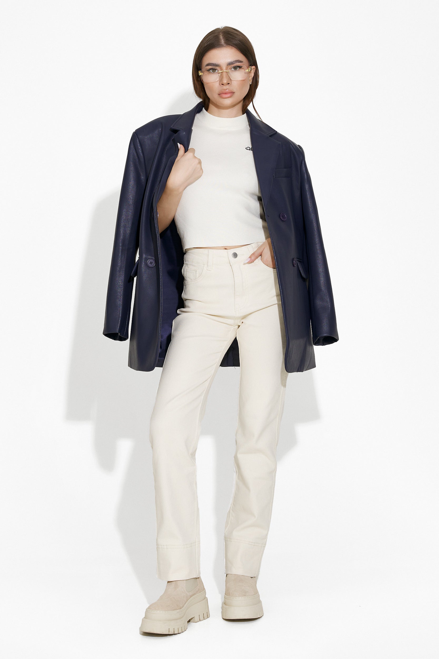 Sacou dama elegant bleumarin Midisa Bogas