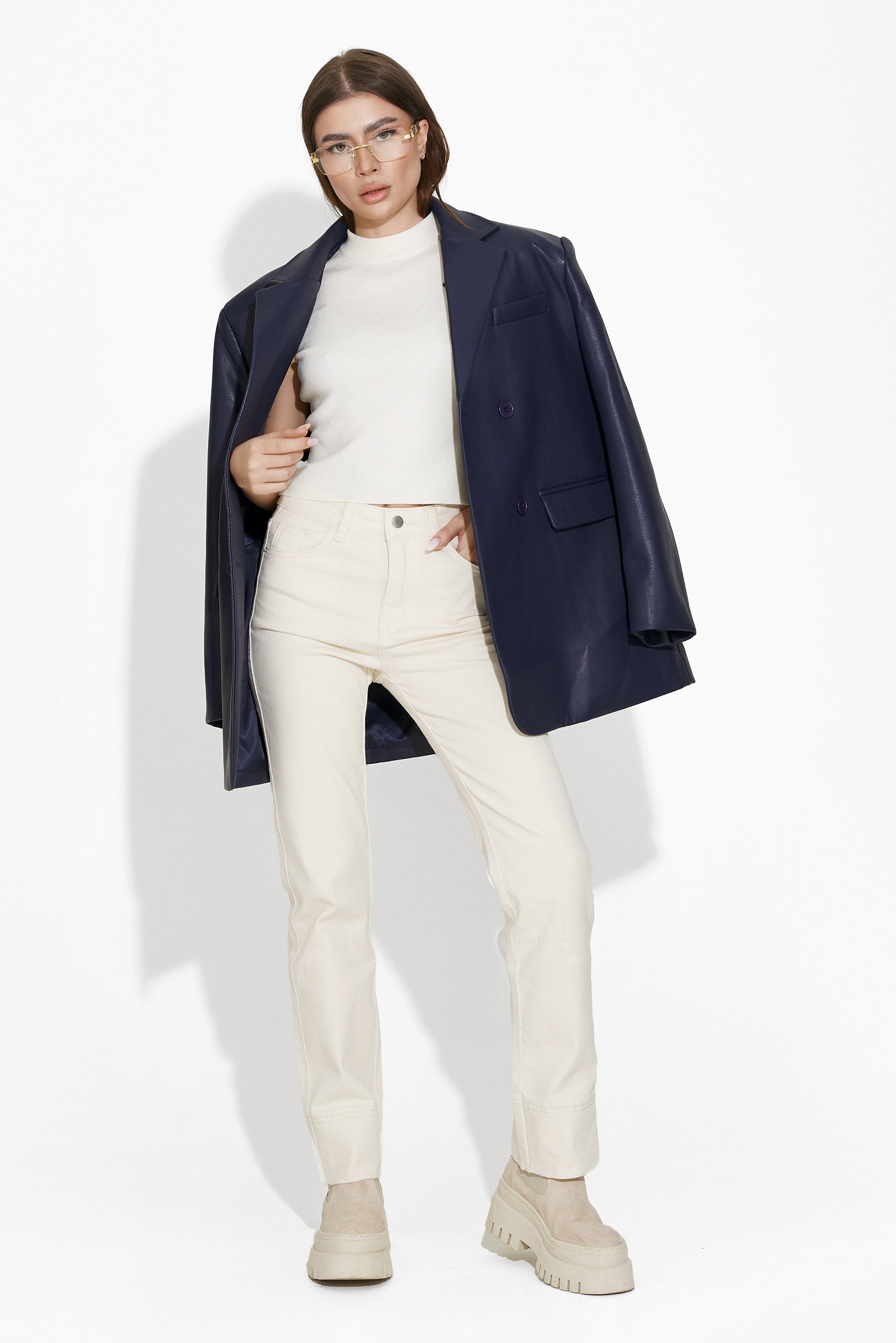 Sacou dama elegant bleumarin Midisa Bogas