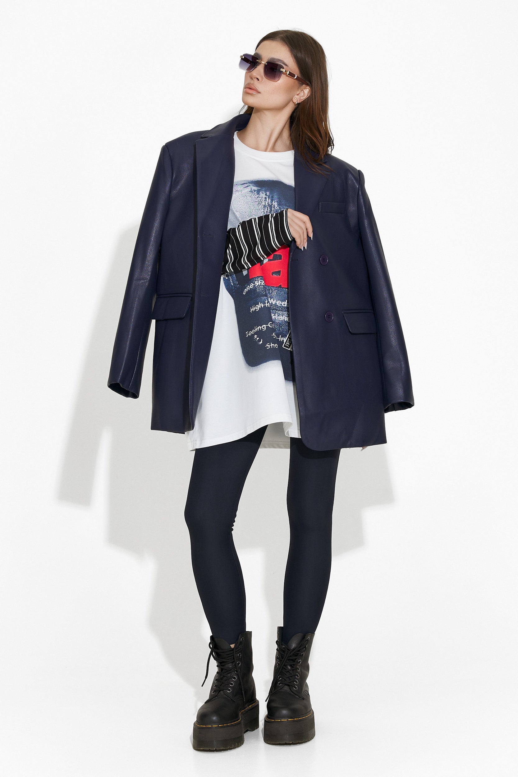 Sacou dama elegant bleumarin Midisa Bogas