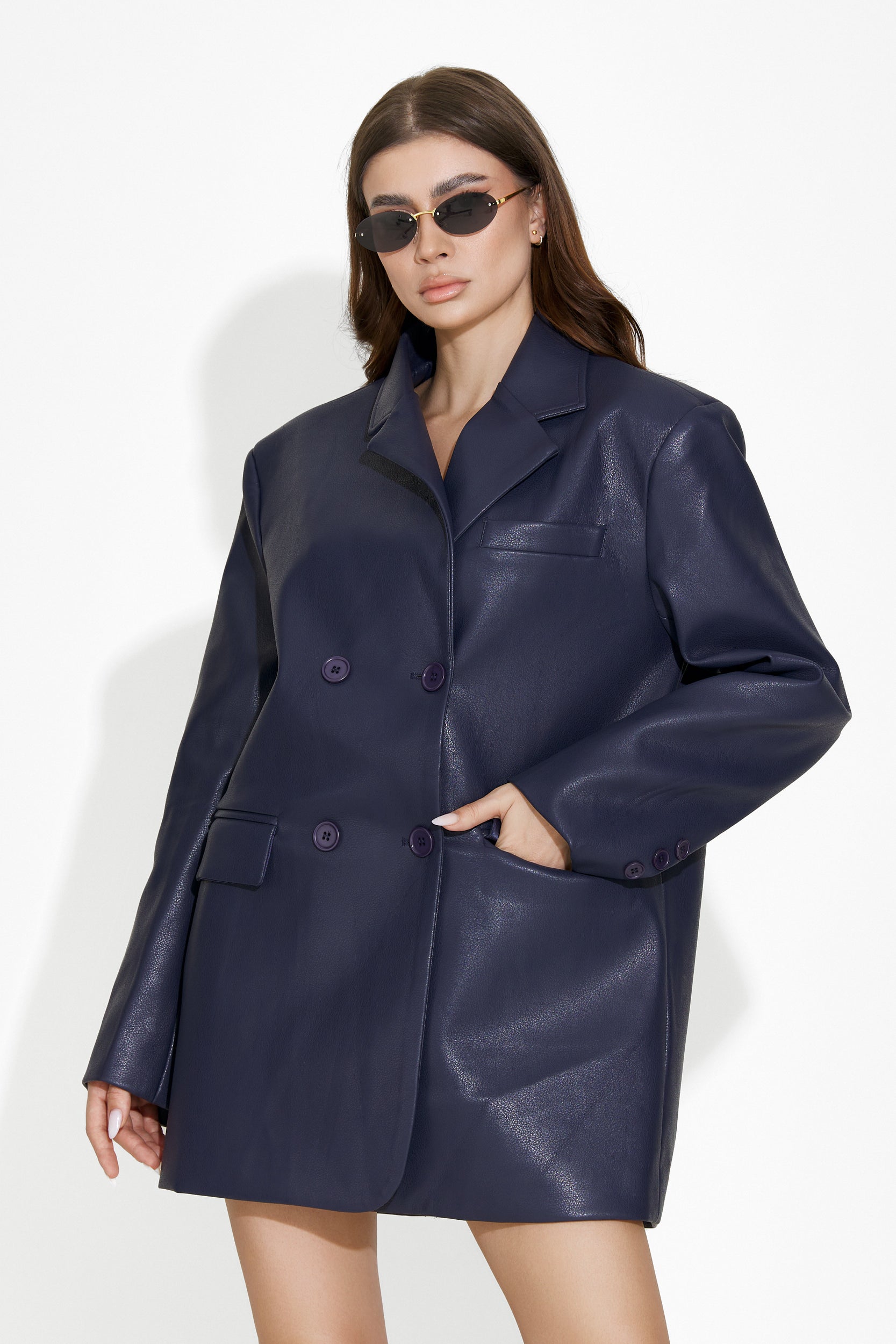 Sacou dama elegant bleumarin Midisa Bogas