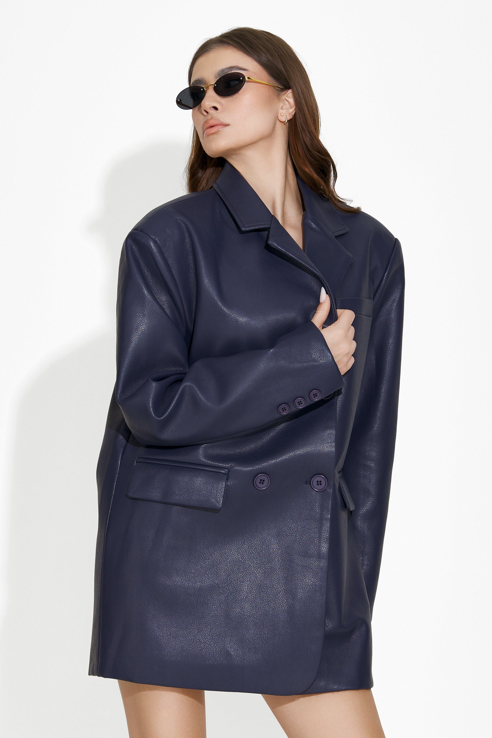 Sacou dama elegant bleumarin Midisa Bogas