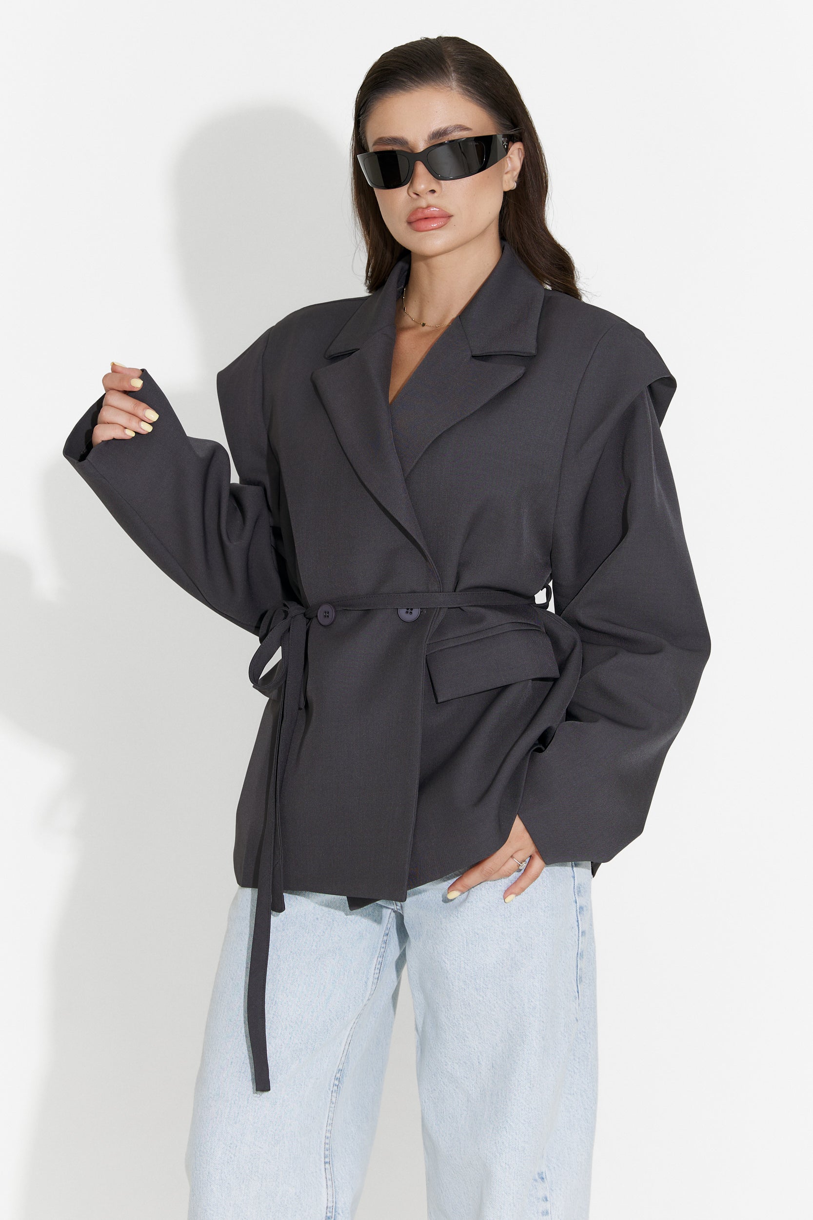 Sacou dama elegant gri Ariah Bogas