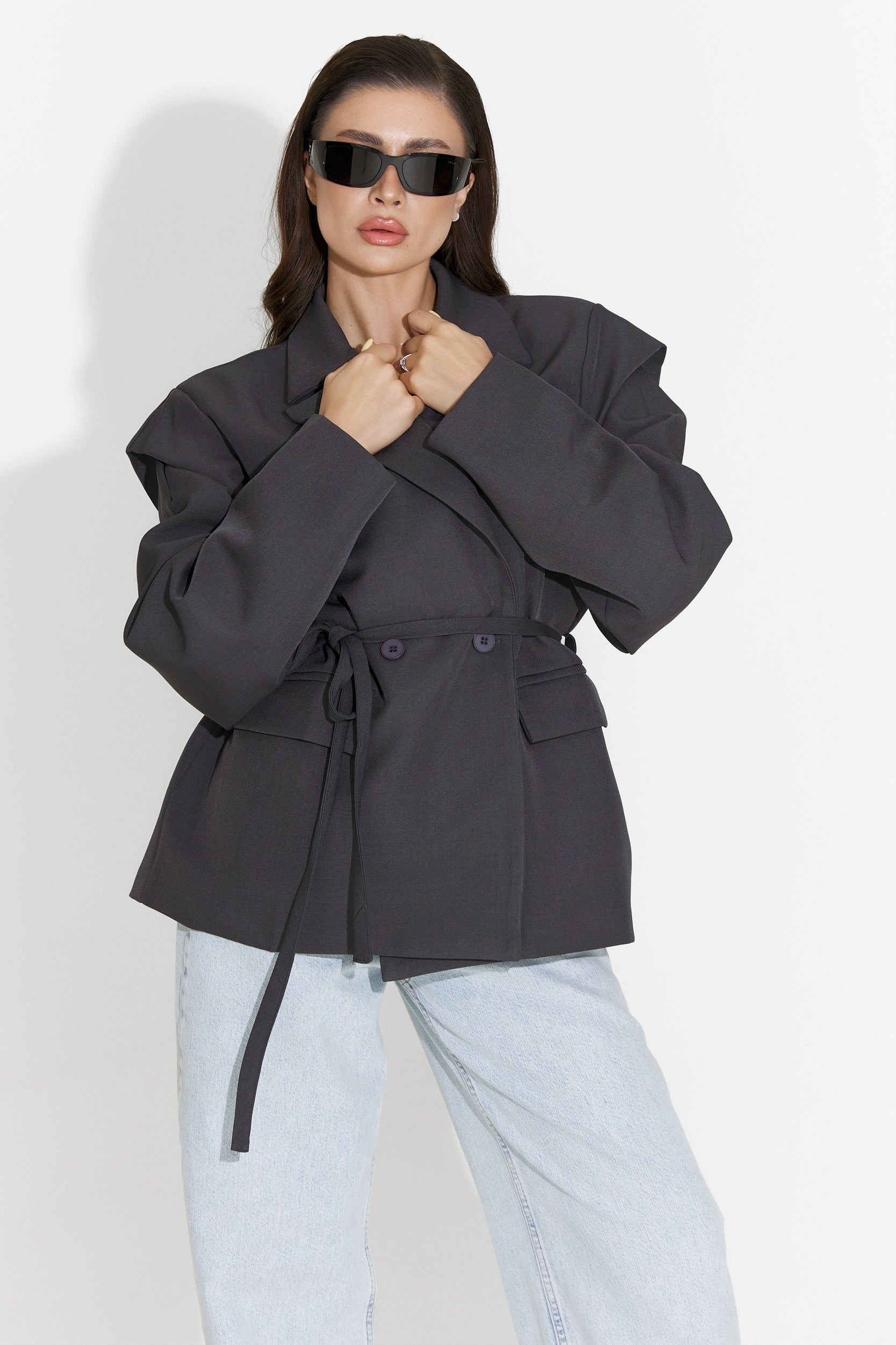 Sacou dama elegant gri Ariah Bogas