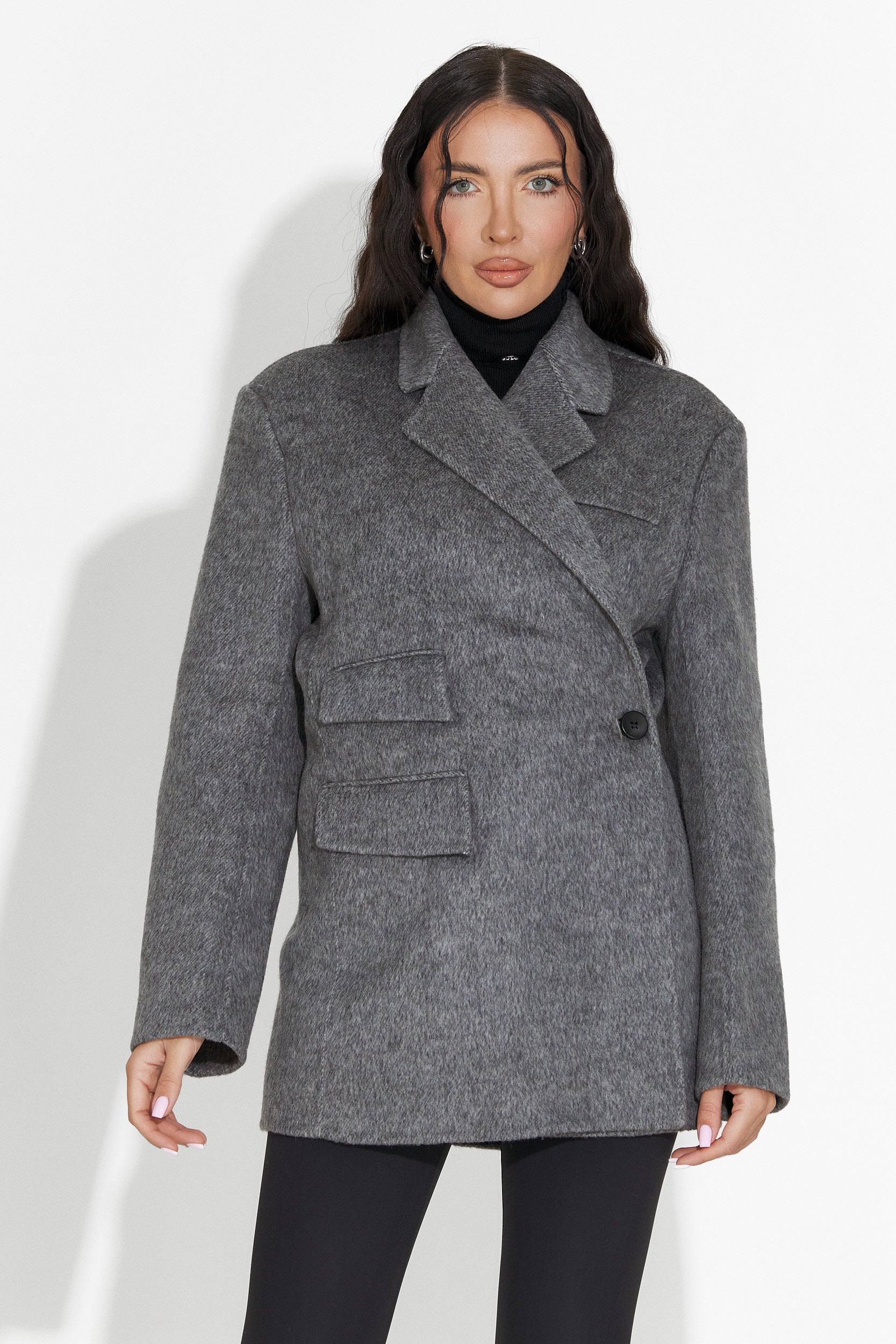 Sacou dama elegant gri Kalindra Bogas