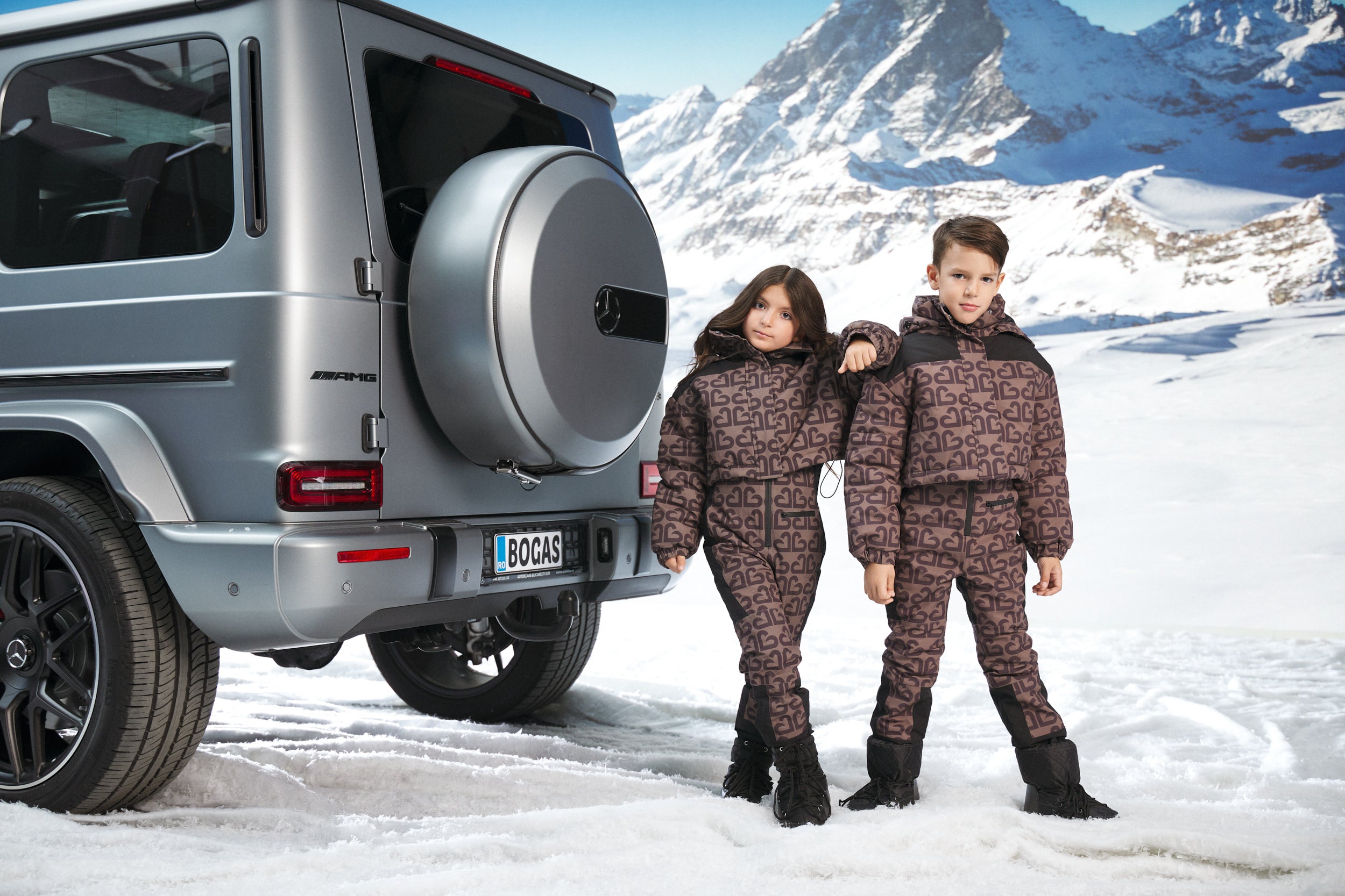 Salopeta ski copii maro Alisone Bogas