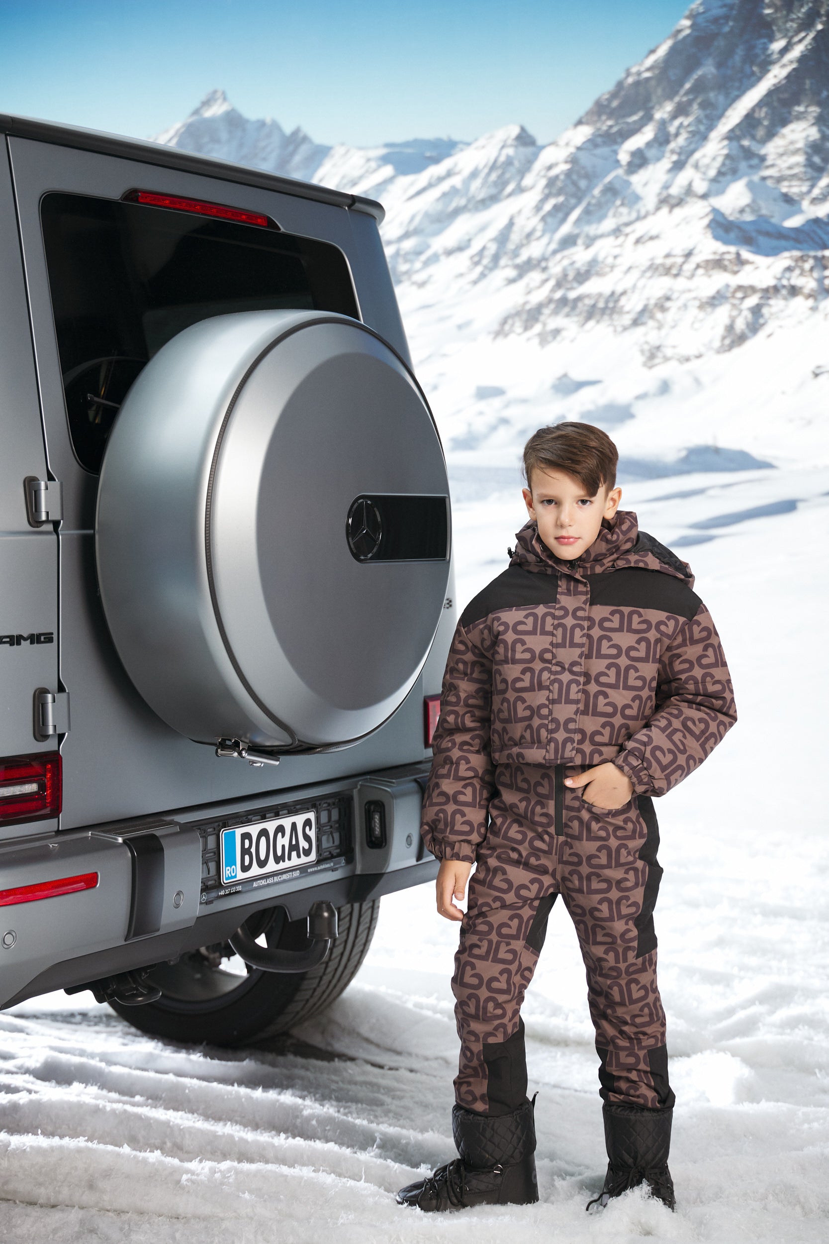 Salopeta ski copii maro Alisone Bogas