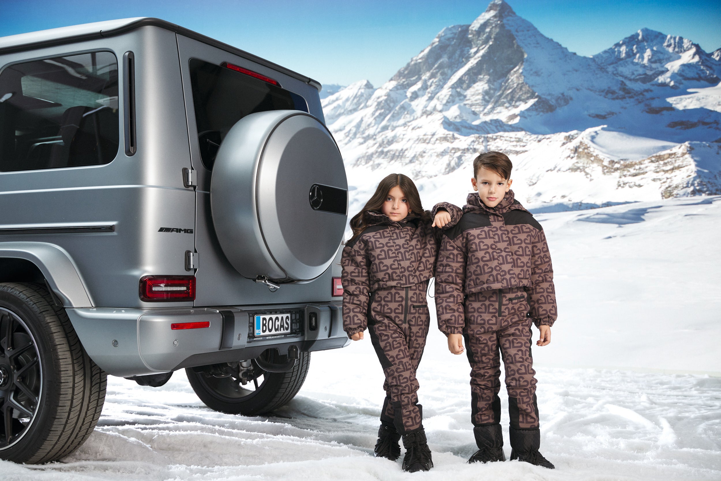 Salopeta ski copii maro Alisone Bogas