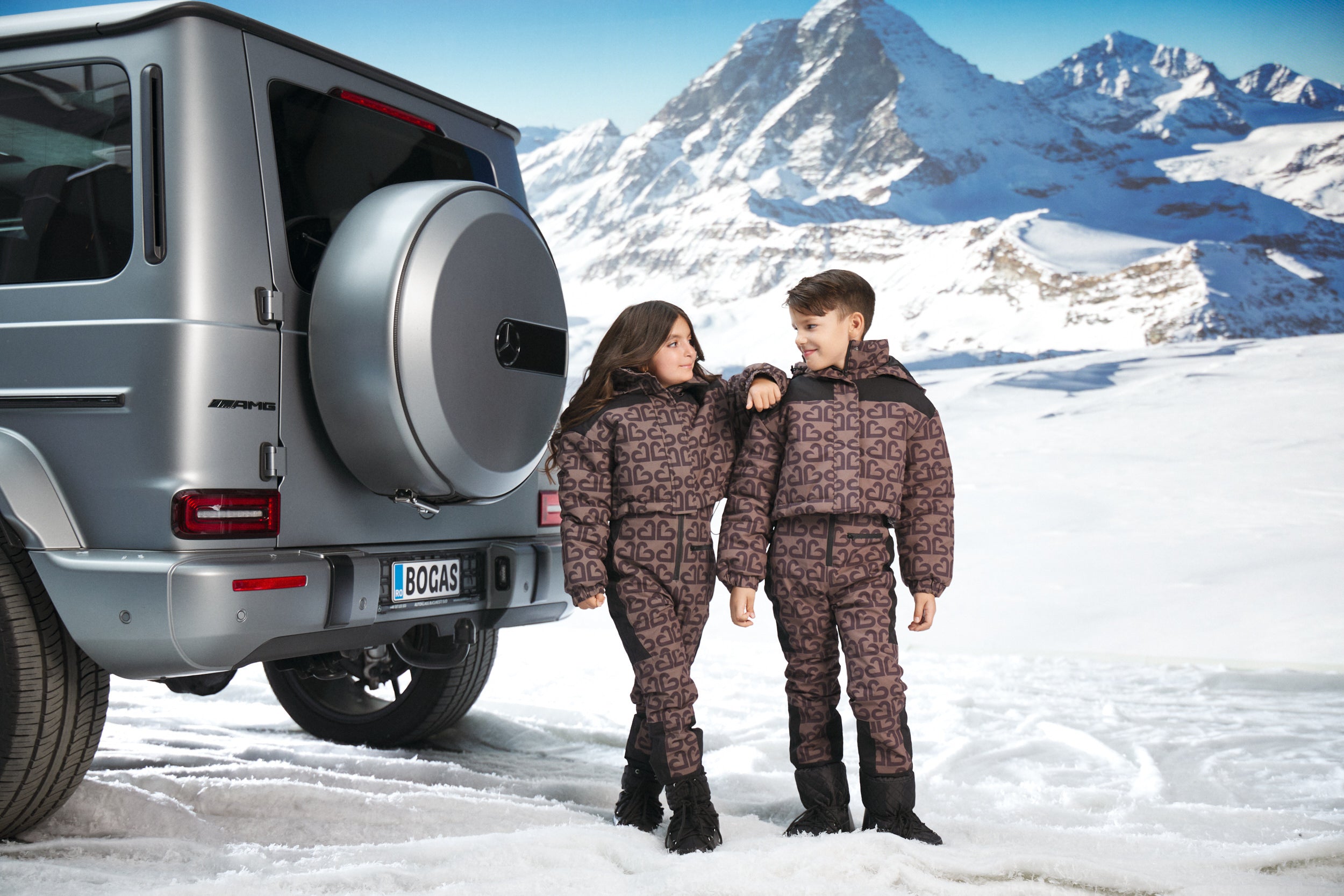 Salopeta ski copii maro Alisone Bogas