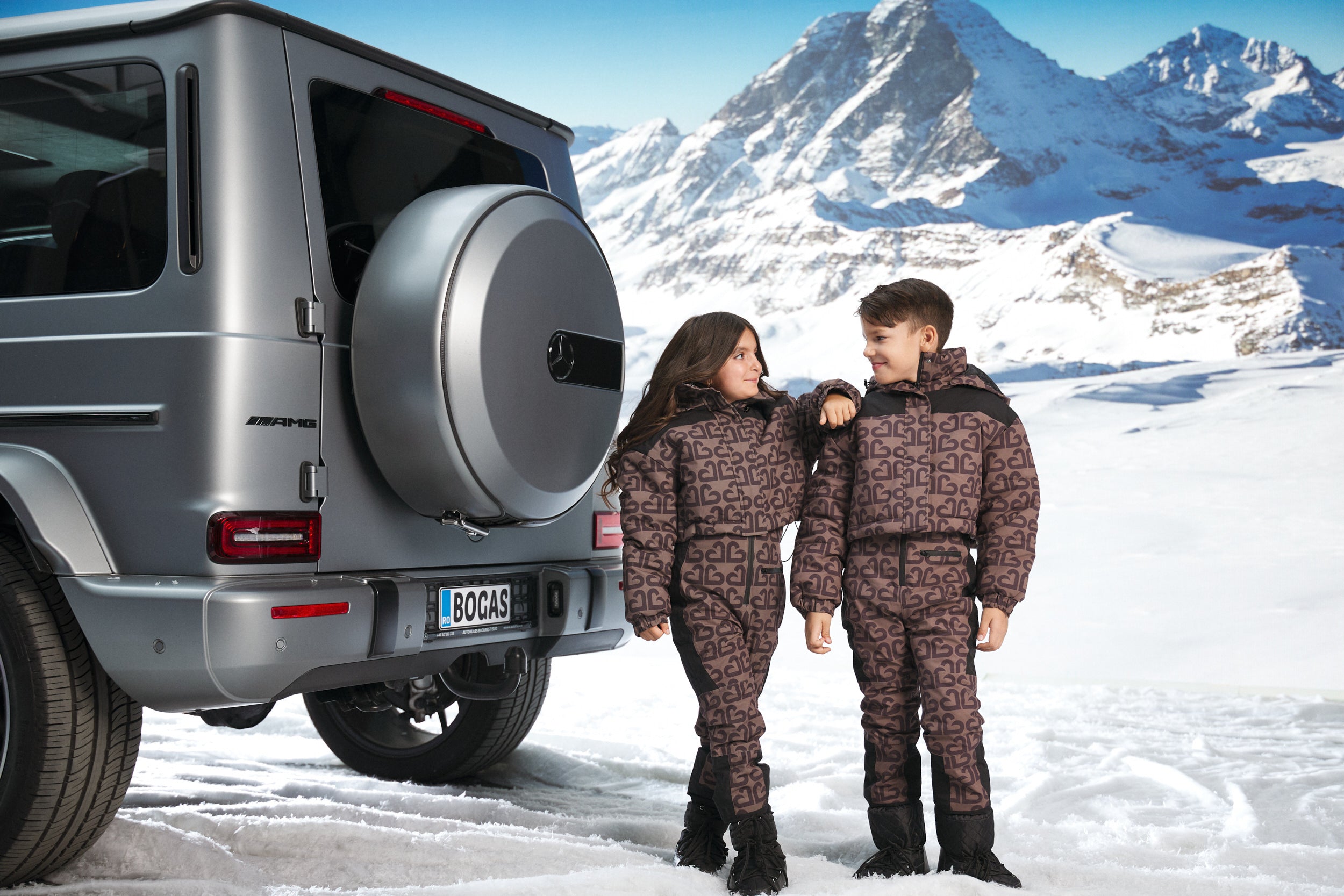 Salopeta ski copii maro Alisone Bogas