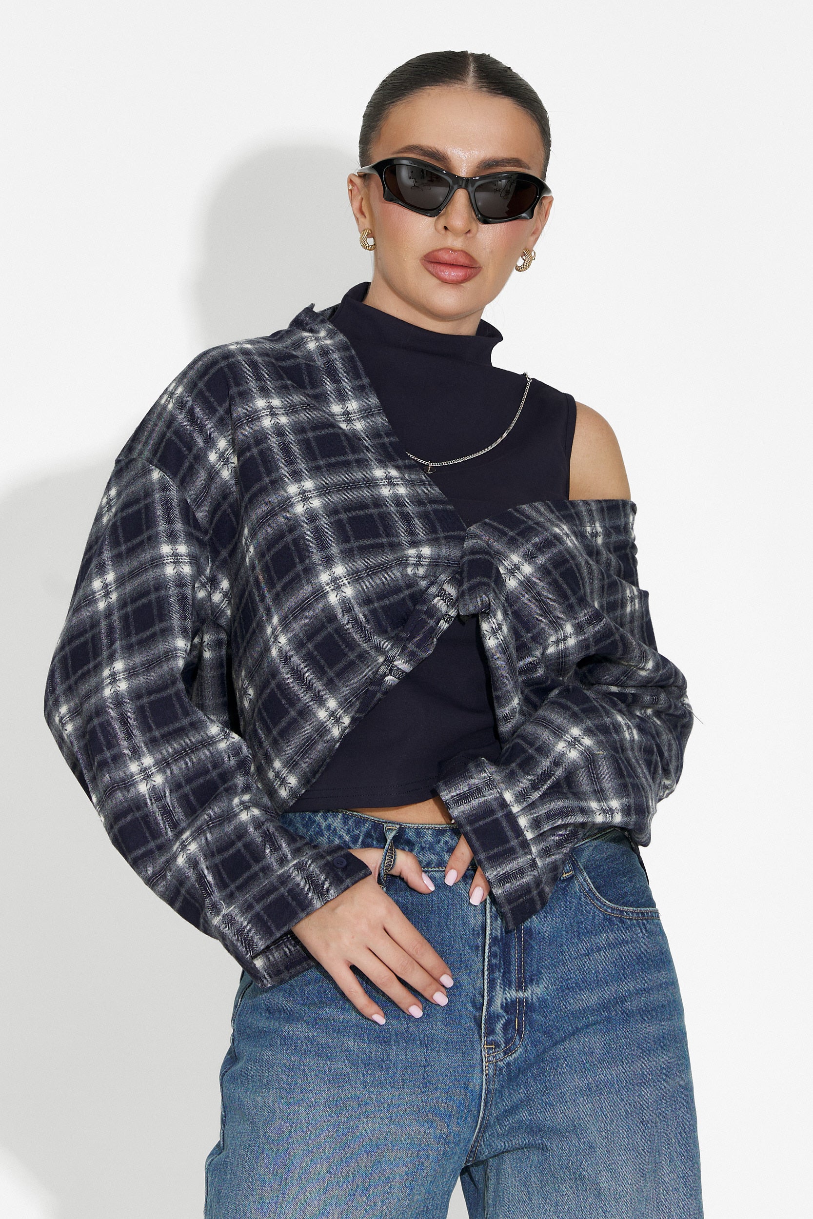 Set camasa dama + maiou bleumarin Noielia Bogas