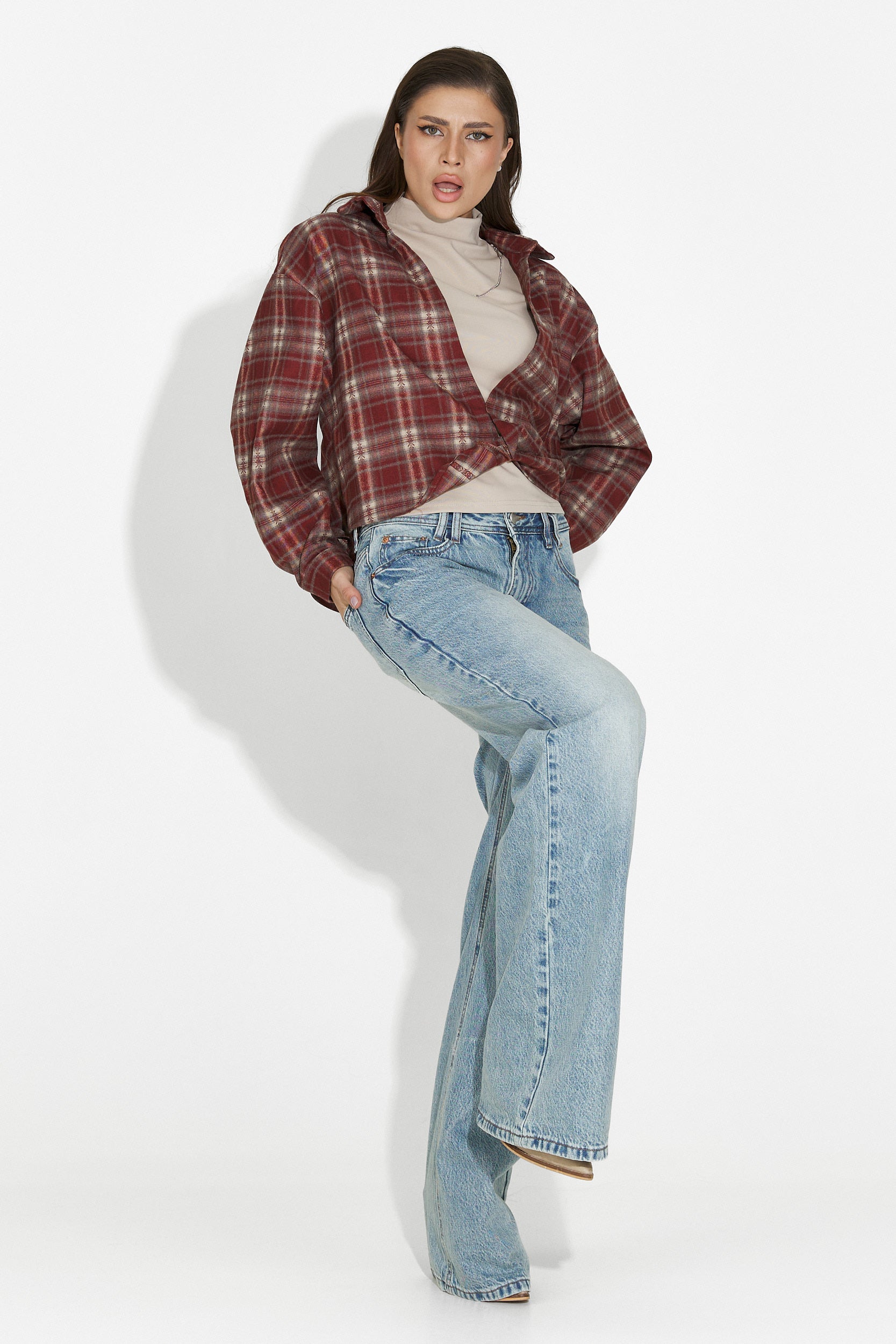 Set camasa dama + maiou burgundy Noielia Bogas