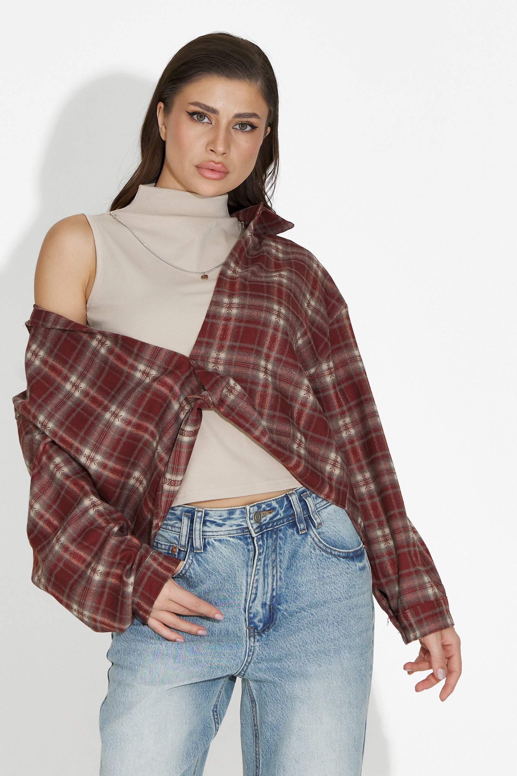 Set camasa dama + maiou burgundy Noielia Bogas