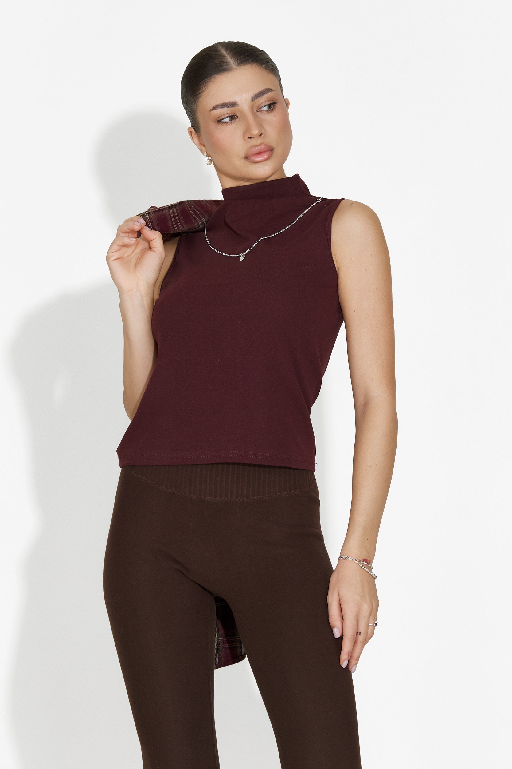 Set dama camasa + maiou burgundy Arlete Bogas