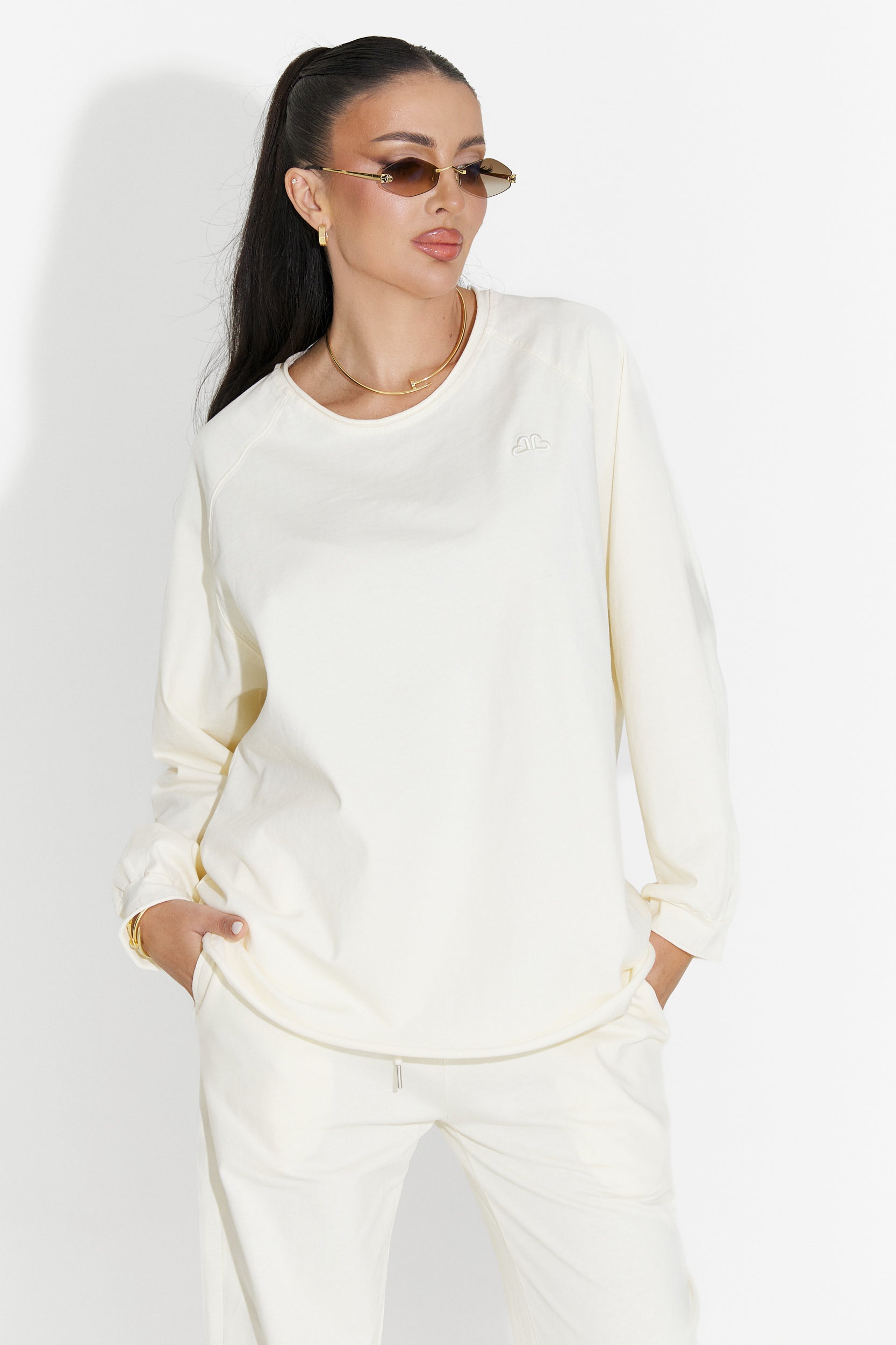 Trening dama casual bej Clavira Bogas