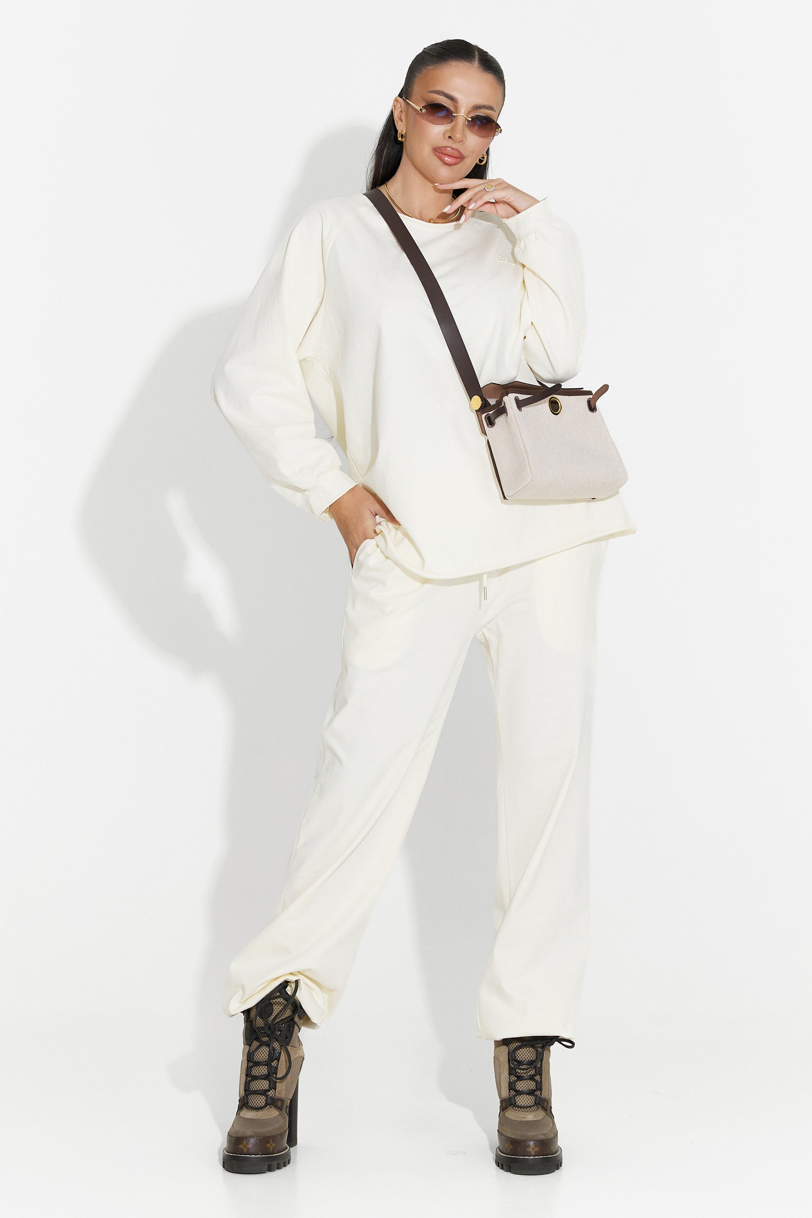 Trening dama casual bej Clavira Bogas