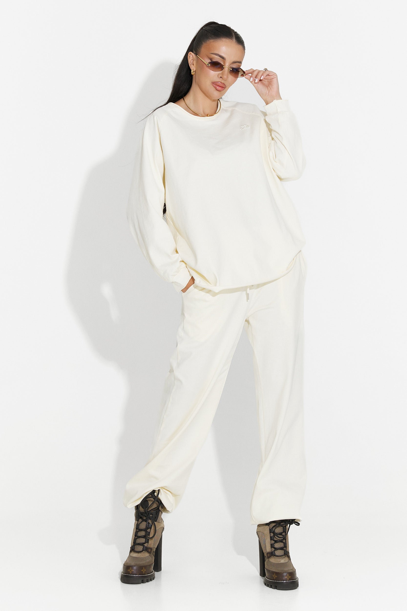 Trening dama casual bej Clavira Bogas