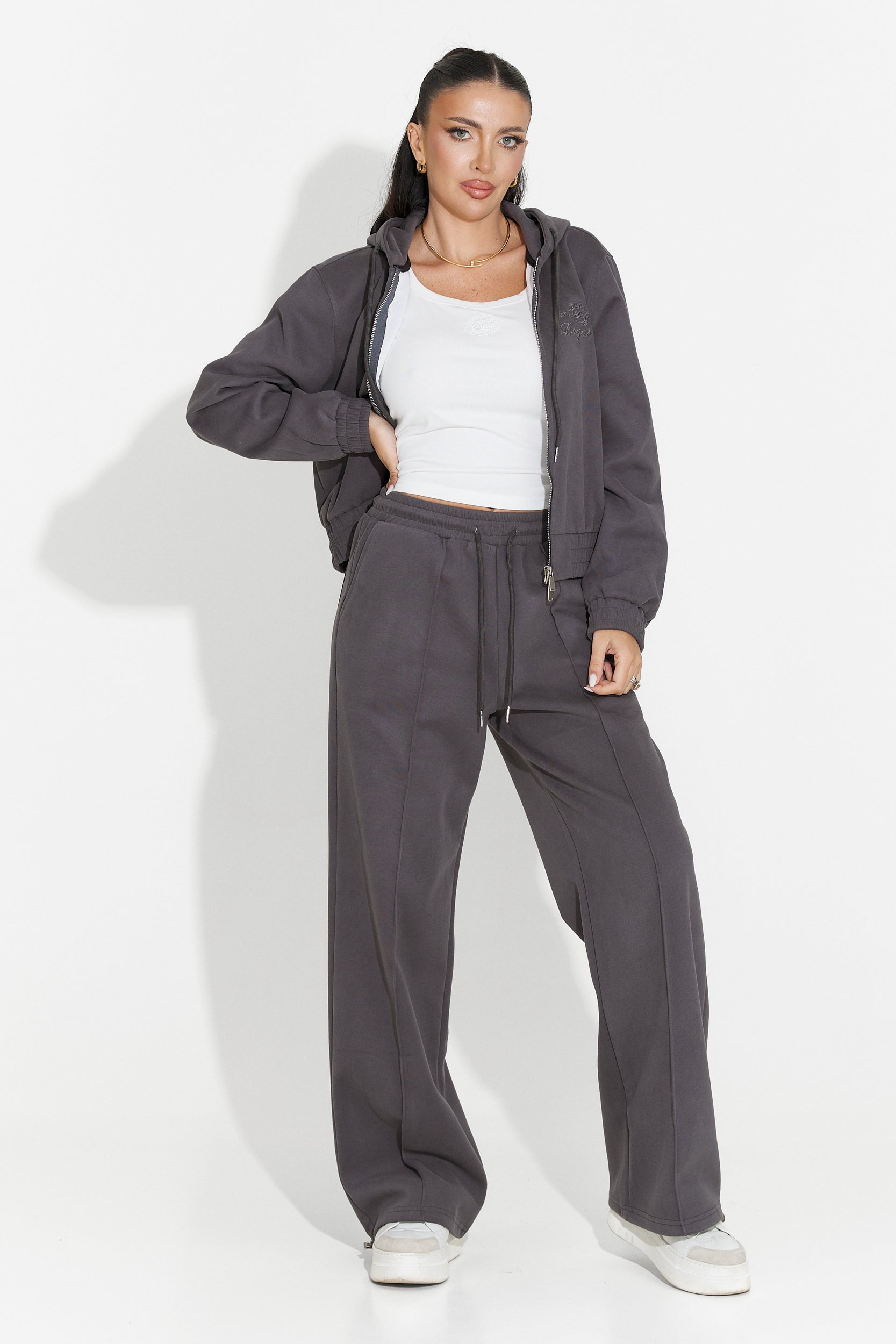 Trening dama casual gri inchis Lorisea Bogas