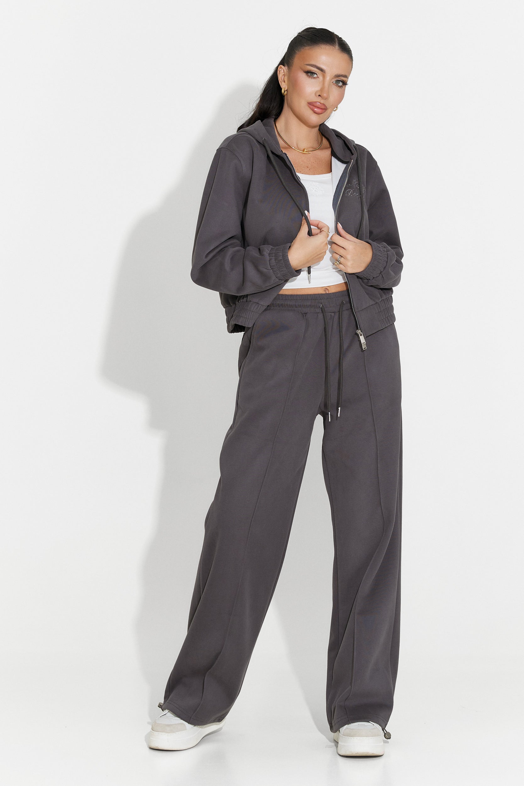 Trening dama casual gri inchis Lorisea Bogas