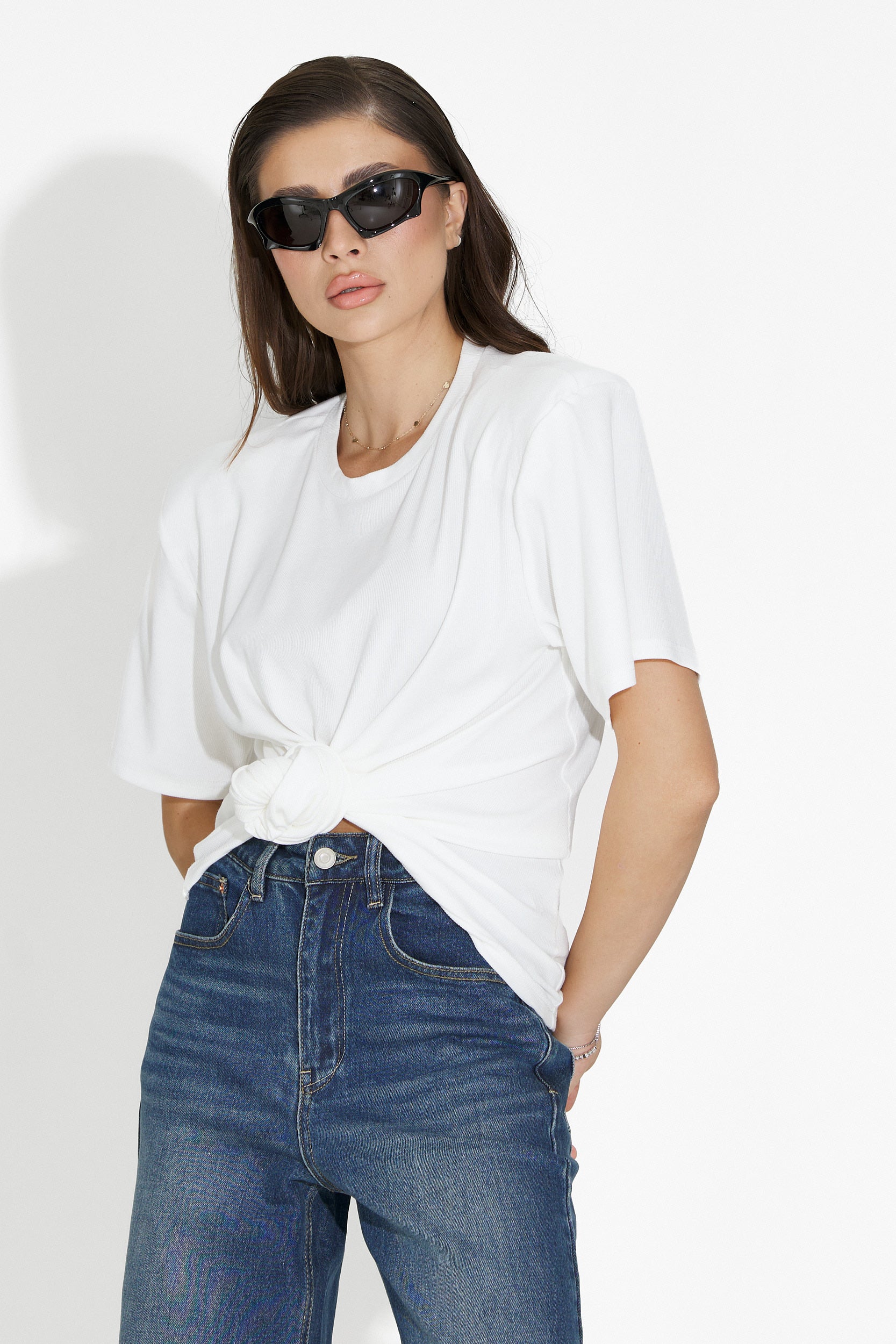 Tricou dama casual alb Norelia Bogas