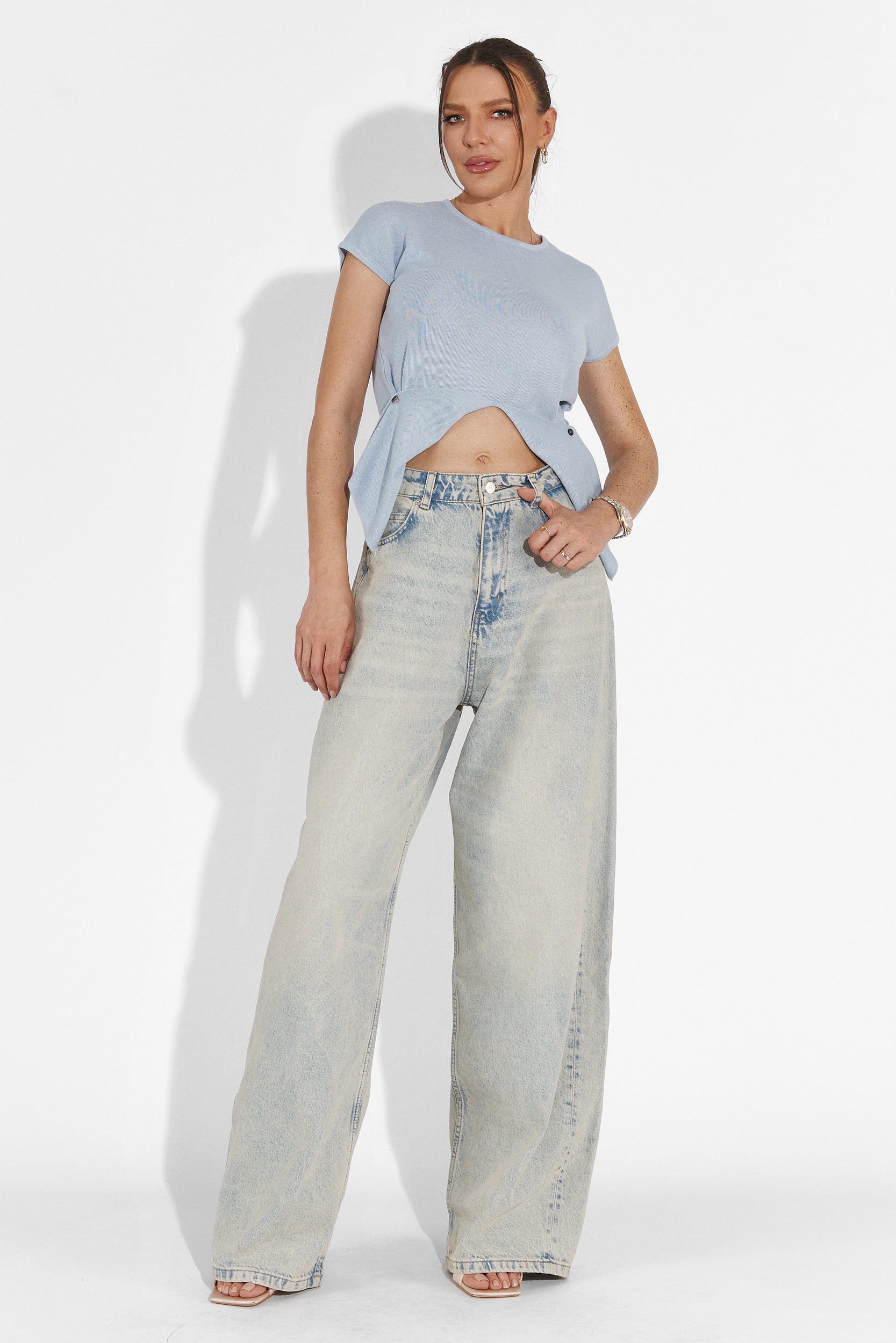 Tricou dama casual bleu Denisha Bogas