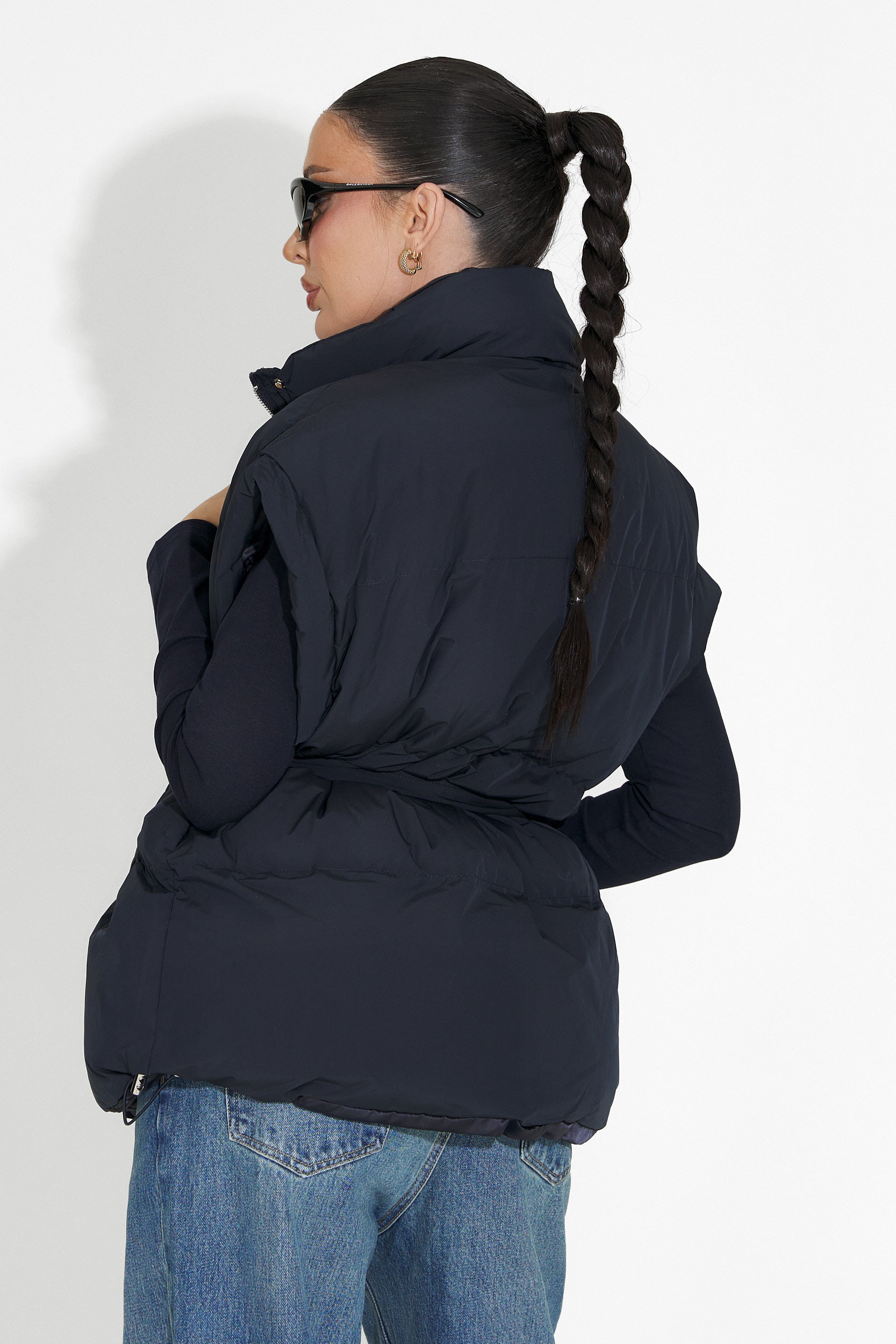 Vesta dama casual bleumarin Denoria Bogas