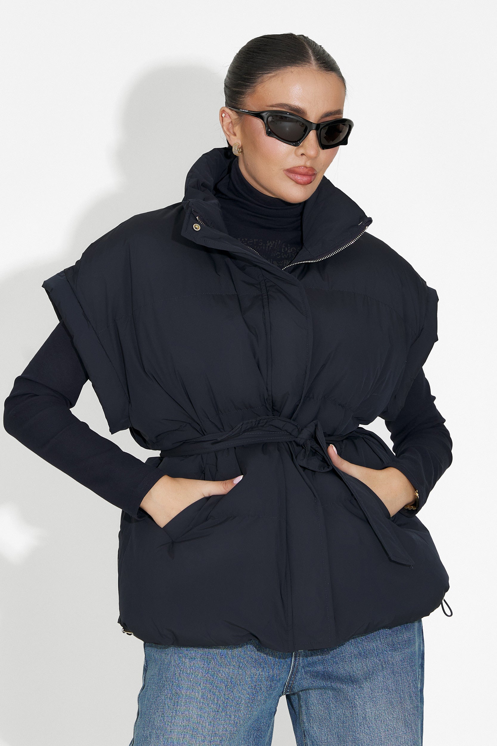 Vesta dama casual bleumarin Denoria Bogas