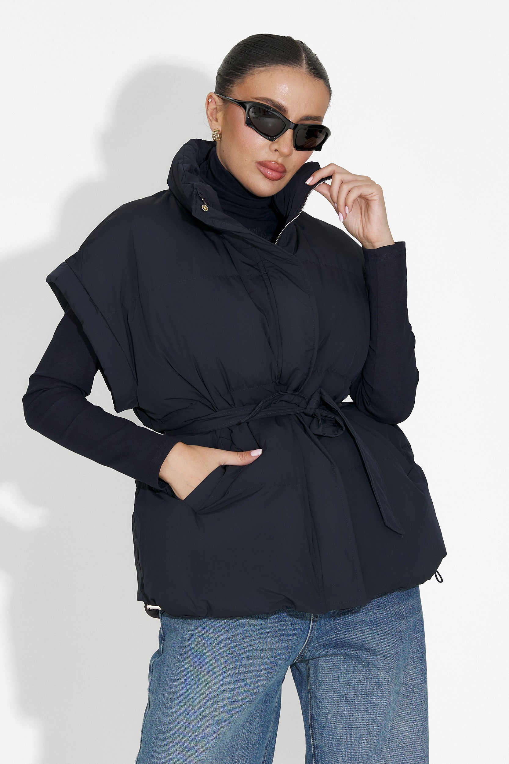 Vesta dama casual bleumarin Denoria Bogas