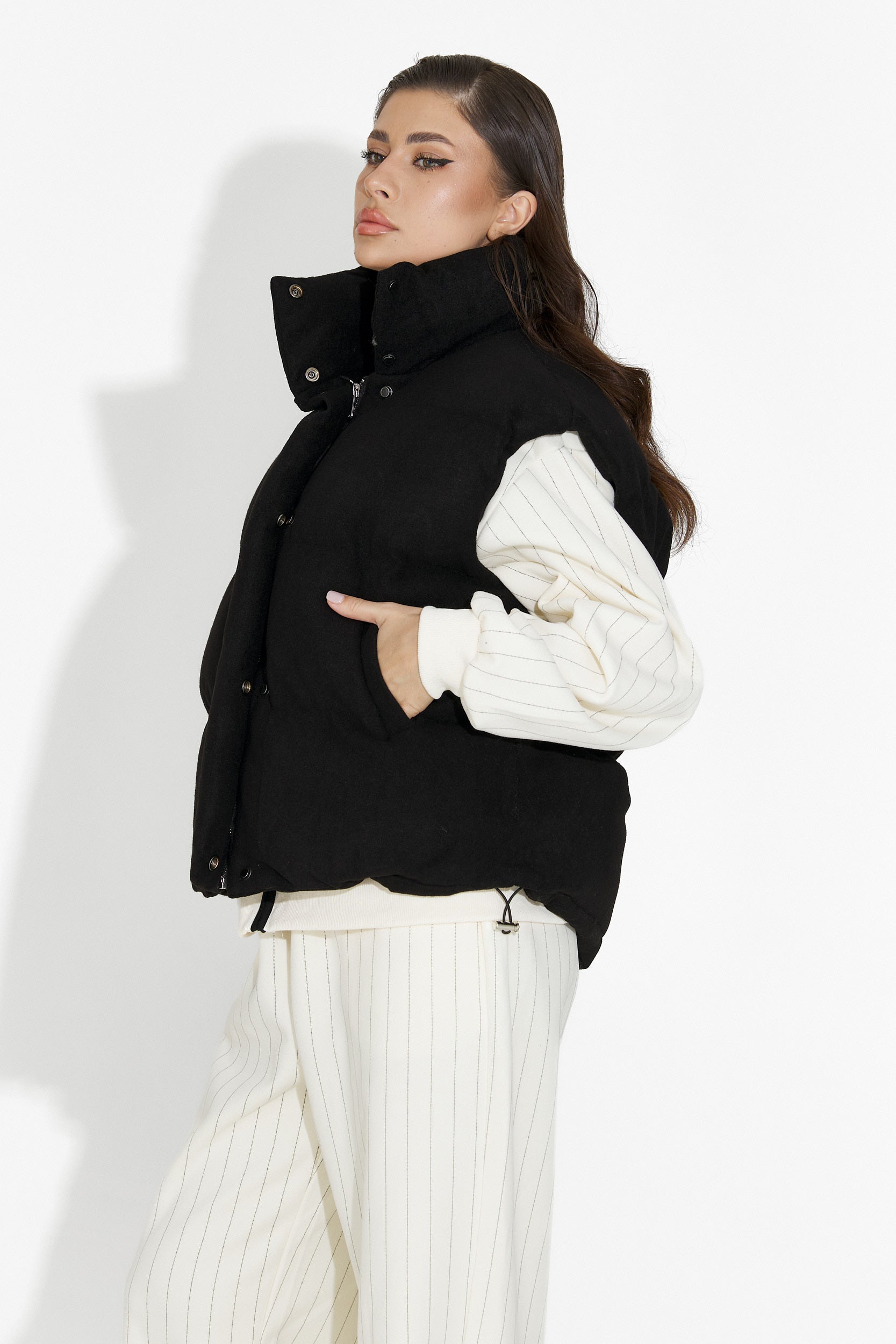 Vesta dama casual neagra Cendira Bogas